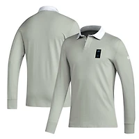 adidas Gray 2023 Player Charlotte FC Travel Long Sleeve Polo