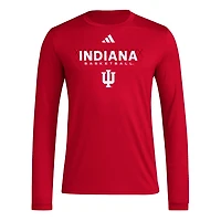 adidas Indiana Hoosiers Locker On-Court the Fade AEROREADY Long Sleeve T-Shirt