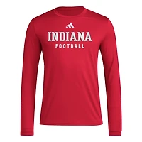 adidas Indiana Hoosiers Locker Practice Football Pre-Game Long Sleeve T-Shirt
