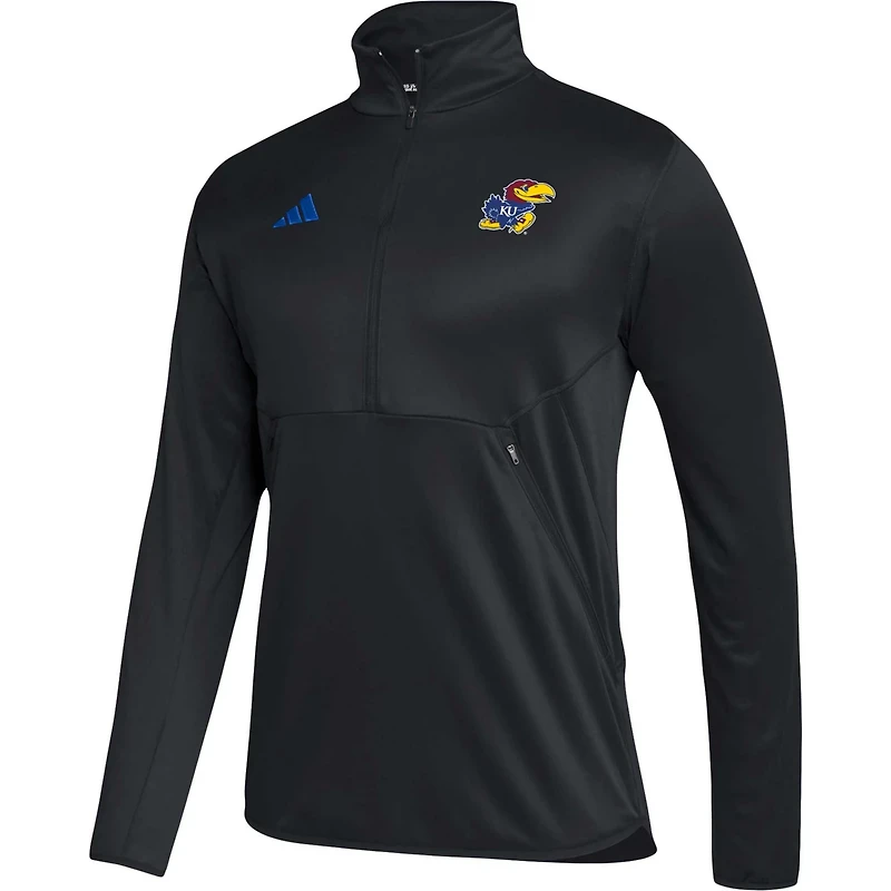 adidas Kansas Jayhawks 2023 Sideline AEROREADY Half-Zip Top