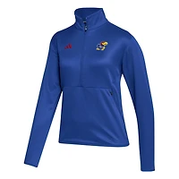 adidas Kansas Jayhawks 2023 Sideline AEROREADY Raglan Half-Zip Top