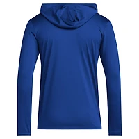 adidas Kansas Jayhawks 2024 Sideline Hooded Long Sleeve T-Shirt