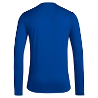 adidas Kansas Jayhawks Locker Football Pre-Game AEROREADY Long Sleeve T-Shirt