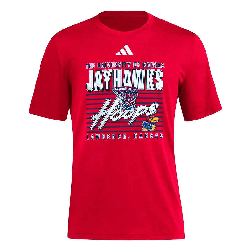 adidas Kansas Jayhawks Locker Swish Tri-Blend T-Shirt