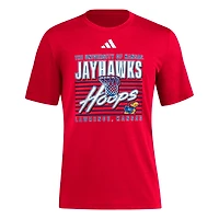 adidas Kansas Jayhawks Locker Swish Tri-Blend T-Shirt