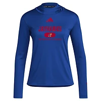 adidas Kansas Jayhawks Long Sleeve Hoodie T-Shirt
