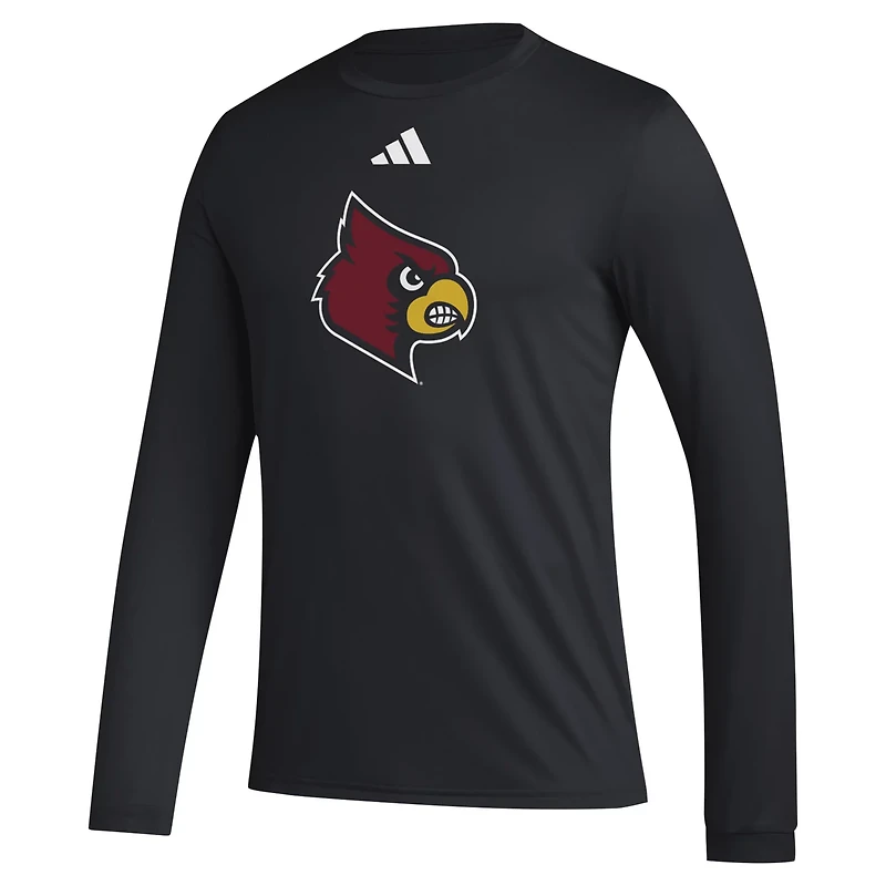 adidas Louisville Cardinals Primary Locker Logo Pre-Game Long Sleeve T-Shirt
