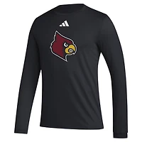 adidas Louisville Cardinals Primary Locker Logo Pre-Game Long Sleeve T-Shirt
