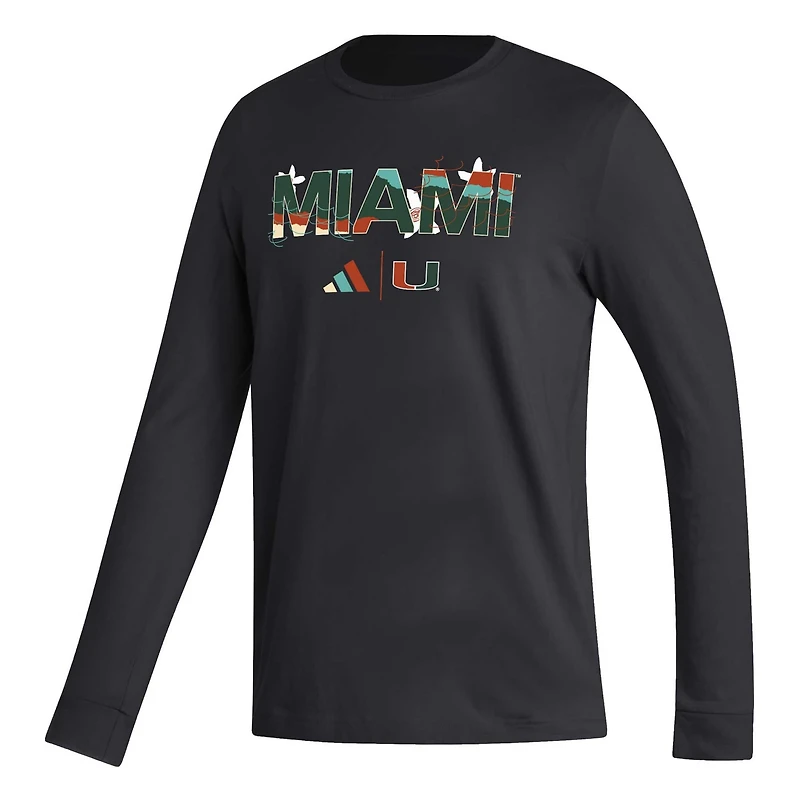 adidas Miami Hurricanes Honoring Excellence Long Sleeve T-Shirt