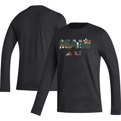 adidas Miami Hurricanes Honoring Excellence Long Sleeve T-Shirt