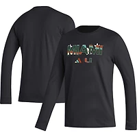 adidas Miami Hurricanes Honoring Excellence Long Sleeve T-Shirt