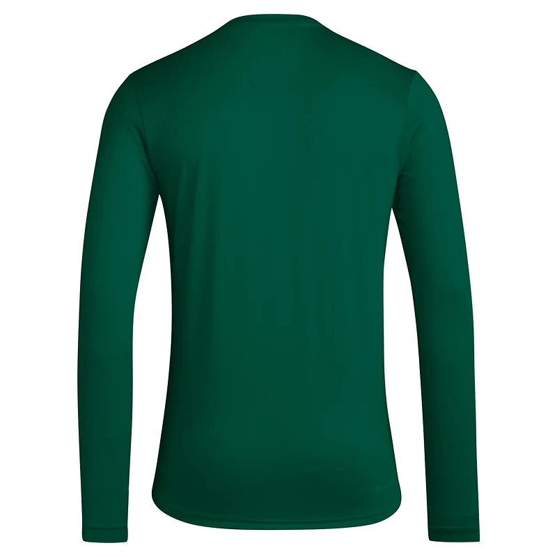 adidas Miami Hurricanes Locker Football Pre-Game AEROREADY Long Sleeve T-Shirt