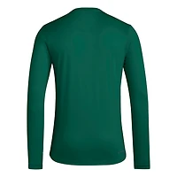 adidas Miami Hurricanes Locker Practice Football Pre-Game Long Sleeve T-Shirt