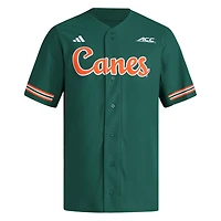 adidas Miami Hurricanes Reversible Retro Full-Button Baseball Jersey
