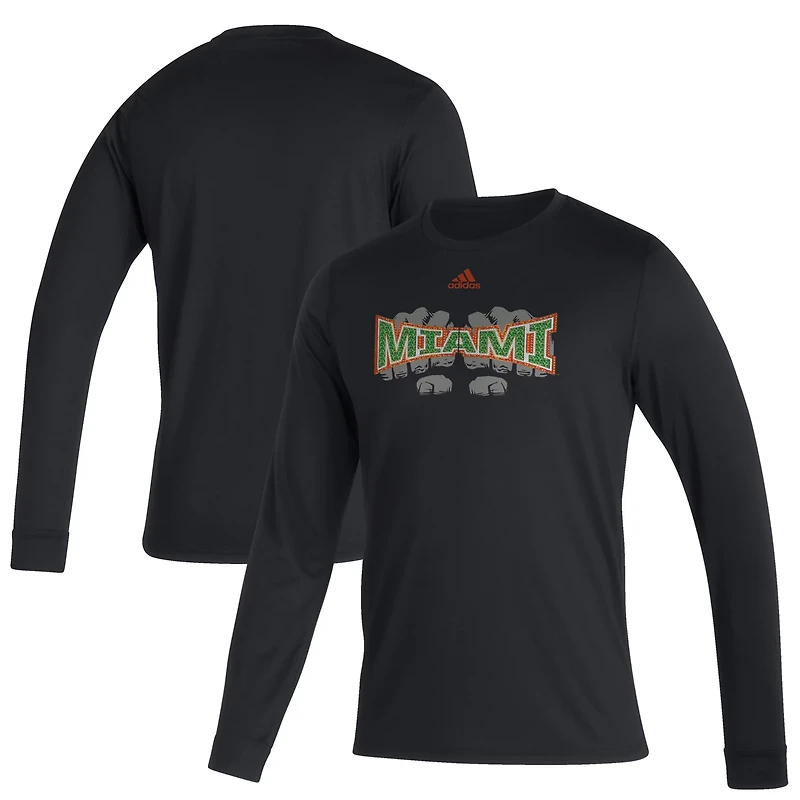 adidas Miami Hurricanes Touchdown Ring Creator Long Sleeve T-Shirt