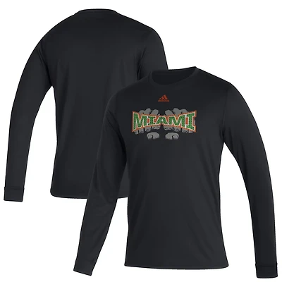 adidas Miami Hurricanes Touchdown Ring Creator Long Sleeve T-Shirt