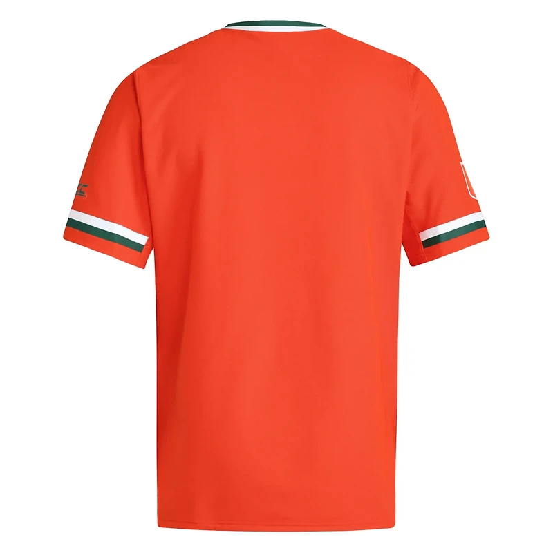adidas Miami Hurricanes V-Neck Baseball Jersey