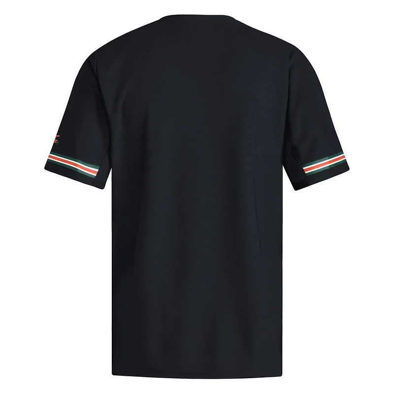 adidas Miami Hurricanes V-Neck Baseball Jersey
