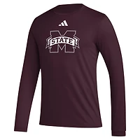 adidas Mississippi State Bulldogs Primary Locker Logo Pre-Game Long Sleeve T-Shirt