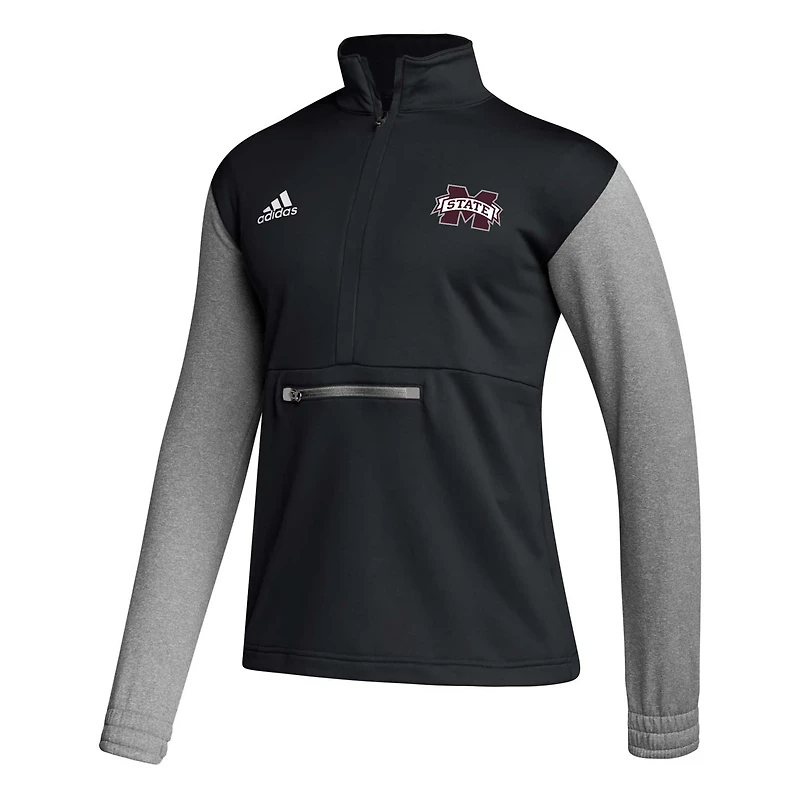 adidas Mississippi State Bulldogs Sideline AEROREADY Half-Zip Top