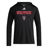 adidas NC State Wolfpack 2025 AEROREADY Sideline Training Long Sleeve Hooded T-Shirt