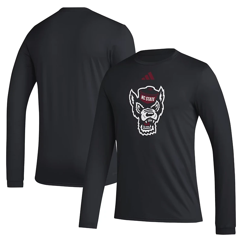 adidas NC State Wolfpack Primary Locker Logo Pre-Game Long Sleeve T-Shirt