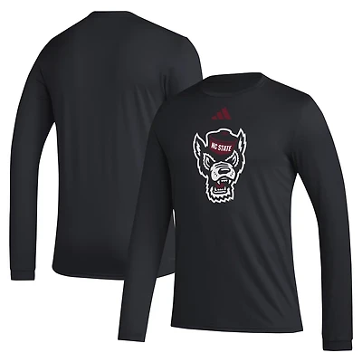 adidas NC State Wolfpack Primary Locker Logo Pre-Game Long Sleeve T-Shirt