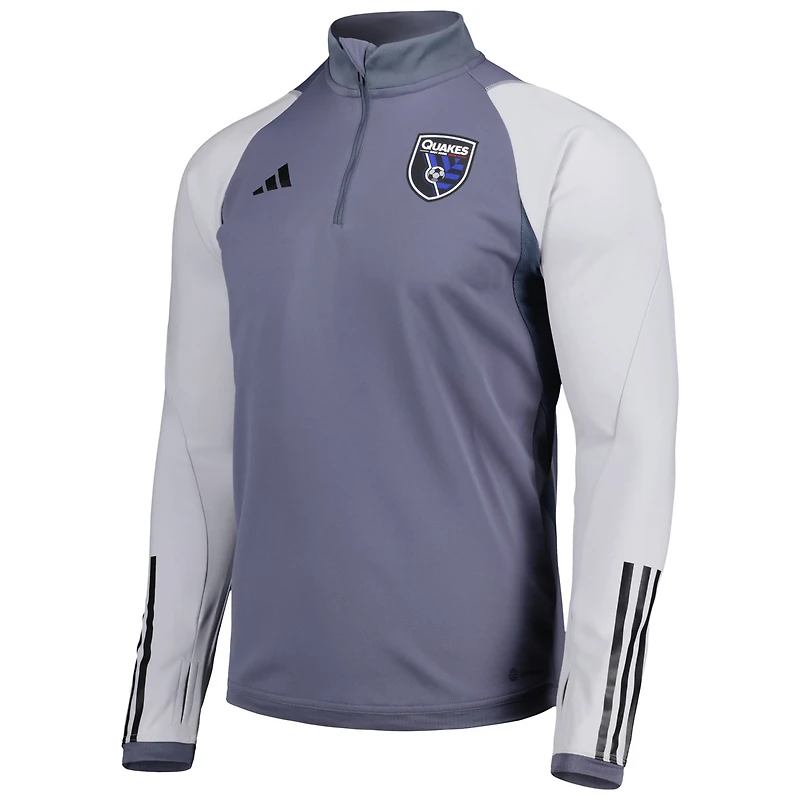 adidas San Jose Earthquakes 2024 On-Field AEROREADY Quarter-Zip Training Top