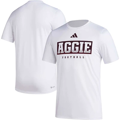 adidas Texas AM Aggies Football Practice AEROREADY Pregame T-Shirt