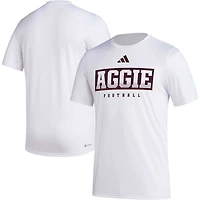 adidas Texas AM Aggies Football Practice AEROREADY Pregame T-Shirt