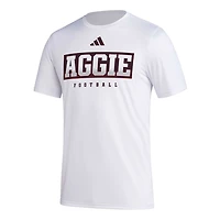adidas Texas AM Aggies Football Practice AEROREADY Pregame T-Shirt