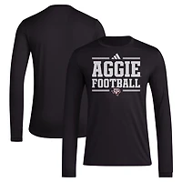 adidas Texas AM Aggies Locker Football Pre-Game AEROREADY Long Sleeve T-Shirt