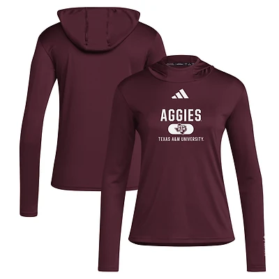 adidas Texas AM Aggies Long Sleeve Hoodie T-Shirt