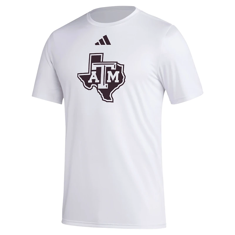 adidas Texas AM Aggies Primary Locker Logo Pre-Game AEROREADY T-Shirt
