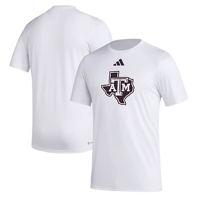 adidas Texas AM Aggies Primary Locker Logo Pre-Game AEROREADY T-Shirt
