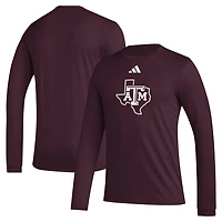 adidas Texas AM Aggies Primary Locker Logo Pre-Game Long Sleeve T-Shirt