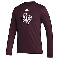 adidas Texas AM Aggies Primary Locker Logo Pre-Game Long Sleeve T-Shirt