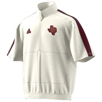 adidas Texas AM Aggies Strategy Pullover Half-Zip Short Sleeve Jacket