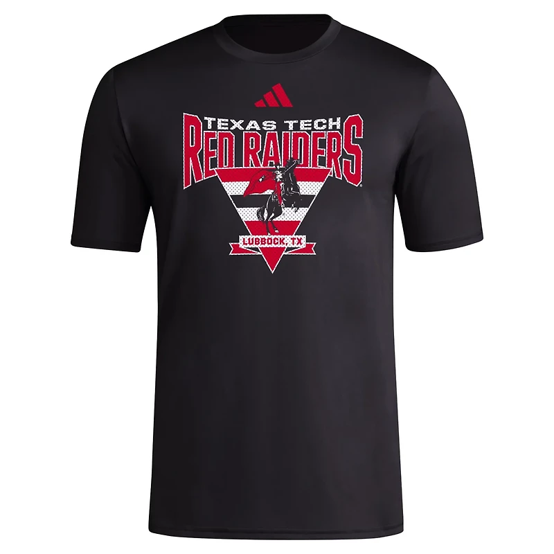 adidas Texas Tech Raiders Locker Trilateral Pre-Game AEROREADY T-Shirt