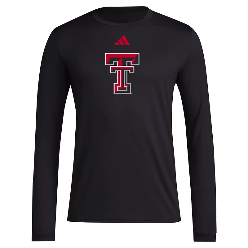 adidas Texas Tech Red Raiders Primary Locker Logo AEROREADY Long Sleeve T-Shirt