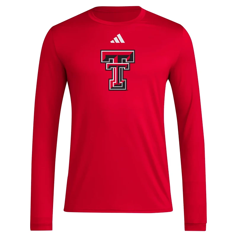 adidas Texas Tech Red Raiders Primary Locker Logo AEROREADY Long Sleeve T-Shirt