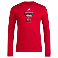 adidas Texas Tech Red Raiders Primary Locker Logo AEROREADY Long Sleeve T-Shirt