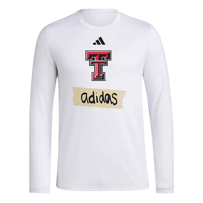 adidas Texas Tech Red Raiders Tape AEROREADY Long Sleeve T-Shirt