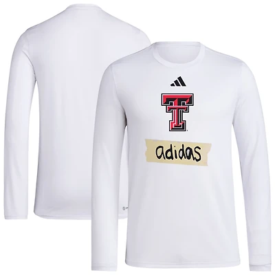 adidas Texas Tech Red Raiders Tape AEROREADY Long Sleeve T-Shirt