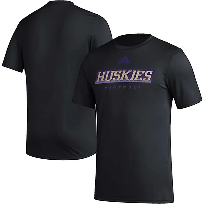 adidas Washington Huskies Football Practice AEROREADY Pregame T-Shirt