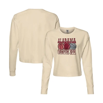Alabama Crimson Tide Comfort Colors Basketball Cropped Long Sleeve T-Shirt