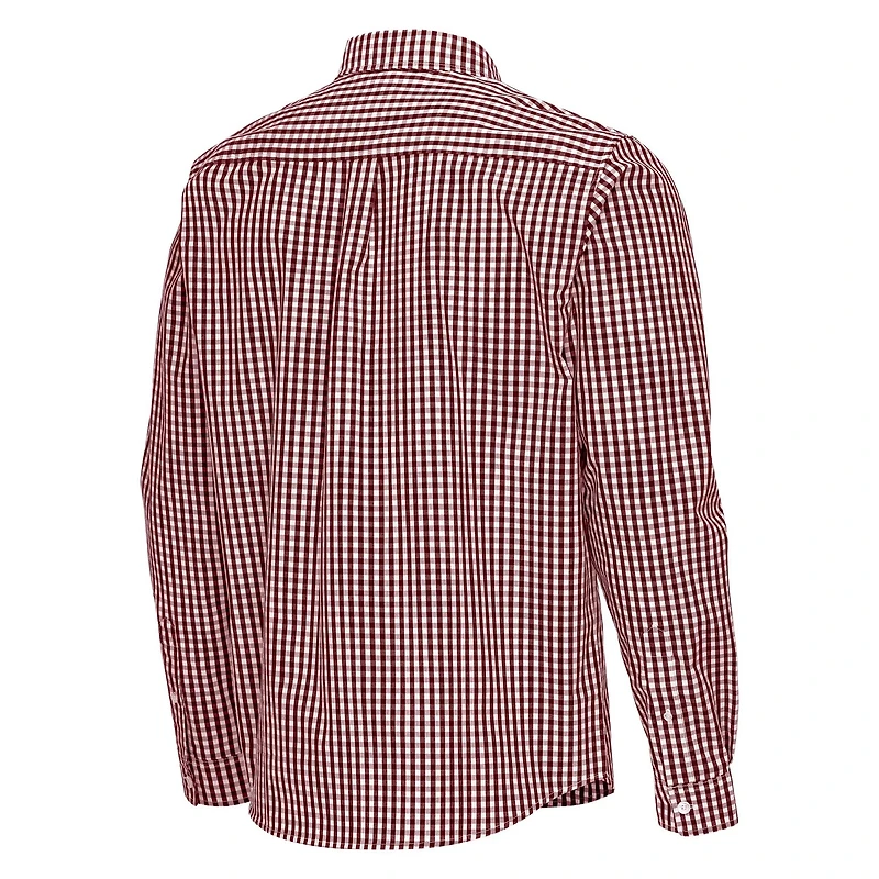 Antigua Arizona State Sun Devils Ellis Woven Tri-Blend Long Sleeve Button-Down Shirt
