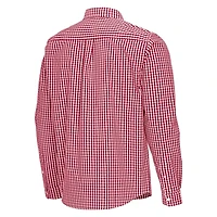 Antigua Arkansas Razorbacks Ellis Woven Tri-Blend Long Sleeve Button-Down Shirt