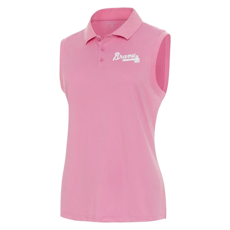 Antigua Atlanta Braves Recap Sleeveless Polo