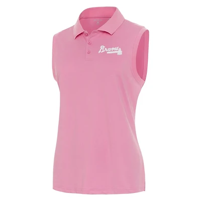 Antigua Atlanta Braves Recap Sleeveless Polo